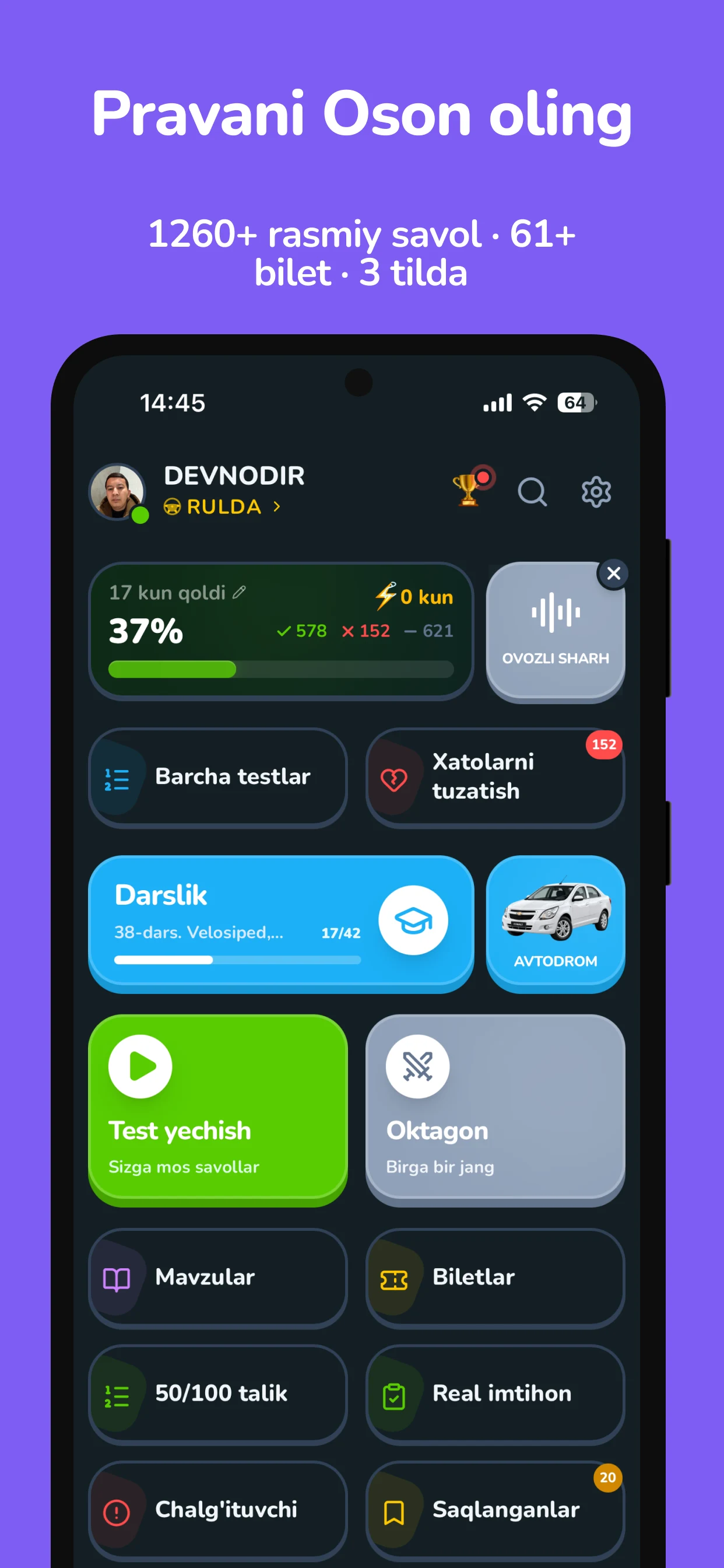 Oson Prava - Avto Test 2026 screenshot
